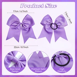 J.CARP Hair Bows Hair Ribbon, Bow Hair Ties, Ribbon Hair Bows for Women Girls Kids, Elastics Hair Scrunchies for Thick Thin Hair 4PCS Purple