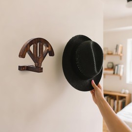 Cowboy hat stand, wall mounted adjustable stand that can maintain the original shape of items, wooden wall mounted cowboy hat display stand