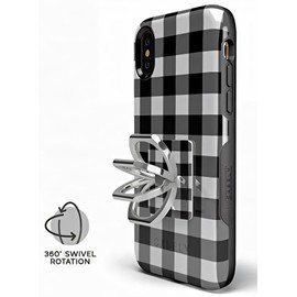 Casely Phone Ring | Check Me Out | Checkerboard Checkered Phone Ring | 360 Degree Complete Swivel, Strong Adhesive, Remove and Reuse, Works on Any Phone