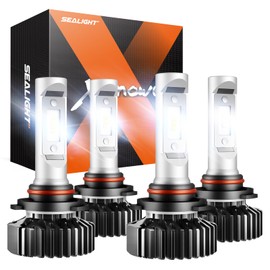 SEALIGHT 9005/HB3 and 9006/HB4 Light Bulbs Combo, 60,000 LM 9005 9006 Powersports Bulbs with Plug and Play, 50000 Hours Lifespan, Non-polarity, hb3/hb4 Light, Pack of 4