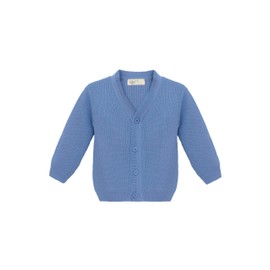 Lilax Baby Boys Basic Long Sleeve V-Neck Classic Knit Cardigan Sweater (Indigo, 6-9 Months)