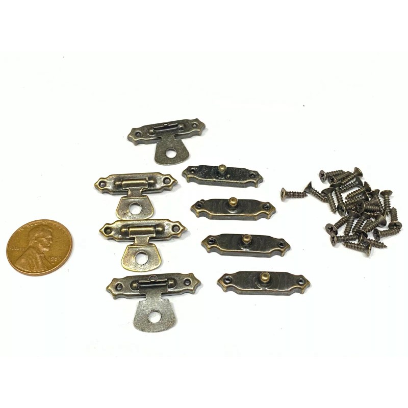 endlessparts 4 Sets 30mm x 18mm Antique Latch Hook Hasp