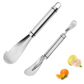 LONGHAO 2 x Citrus Zester Grapefruit Peeler Pomelo Opener Stainless Steel Orange Zester Grater Lemon Peeler Orange Peeler Kitchen Peeler Tool for Lemon, Orange, Grapefruit, Kitchen (#1)