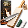 Leather Strop for Knife Sharpening: Double-Sided Genuine Cowhide Stropping Block