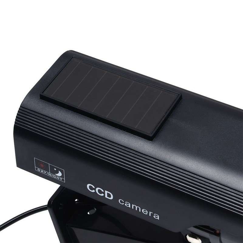 Tech Traders Waterproof Black SOLAR Dummy/Fake CCTV Security Camera/Outdoor Camera