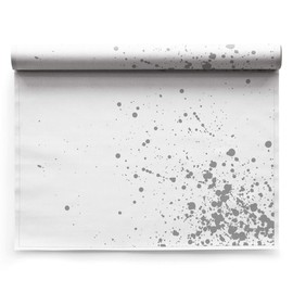 MY DRAP Washable and Reuseable Cloth Placemat - 17.7 x 12.6 in (12 Per Roll, Linen Silver Splash)