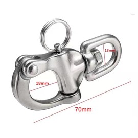 SUNOOM 316 Stainless Steel Quick Release Snap Shackle,Swivel Shackle Snap Hook,Marine Boat Shackles for Rigging, Pack of 2