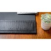 Dacasso Black Crocodile Embossed Leather Side-Rail Desk Pad/Desk Protector, 34""