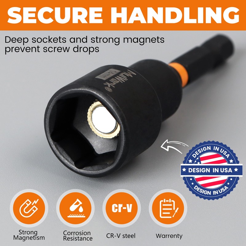 MulWark Magnetic Nut Driver Set 16 pcs Impact Driver Bit