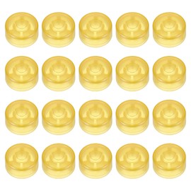 MECCANIXITY 20 Pcs Footswitch Toppers Guitar Pedal Button Caps Plastic Footswitch Top Cover 3/8" for Guitar Effects Pedal Buttons, Bright Light Yellow