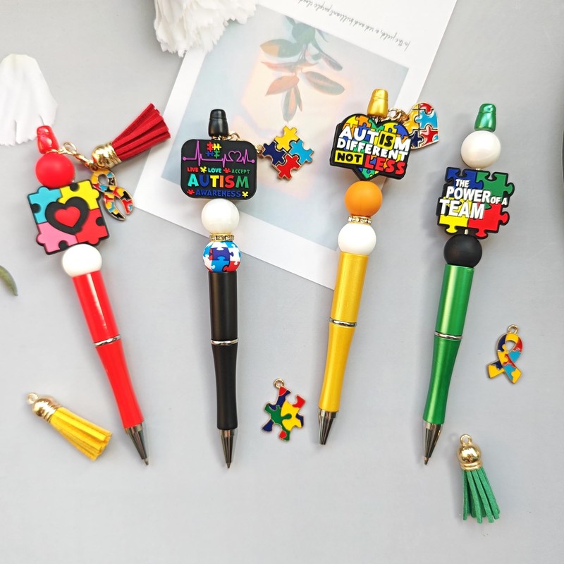 JNwhy Beadable Pens 12 Sets DIY Beaded Ballpoint Pens Making