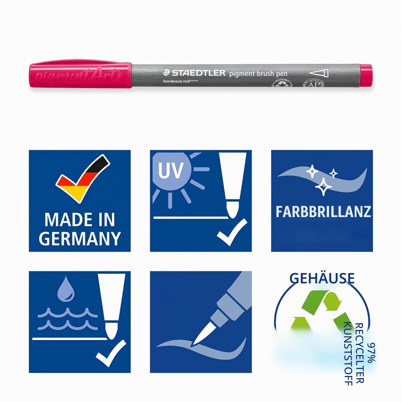 Staedtler Pigment Brush Pen 371 - Intense Black, Single