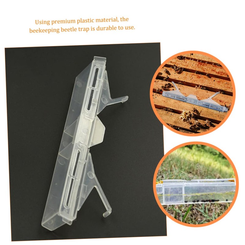 CIYODO 6pcs Clear Reusable Hive Beetle Traps Baitable Beetle Collecting