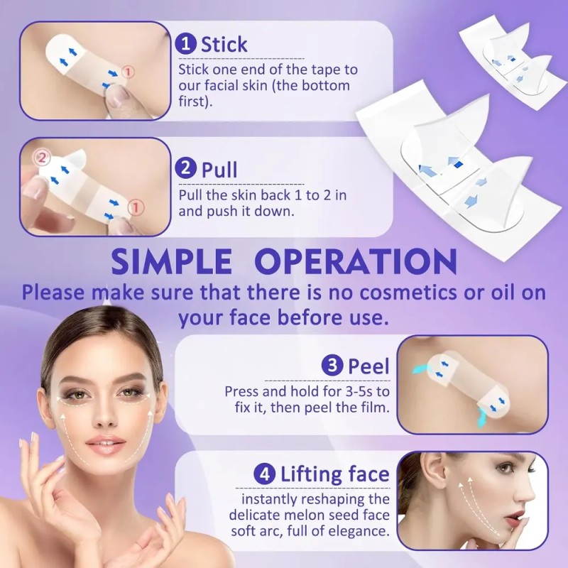 Parches Invisibles Para Lifting Facial (180 Piezas)