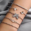 5 Pcs Gold Butterfly Bracelets for Women Adjustable Butterfly Bangle