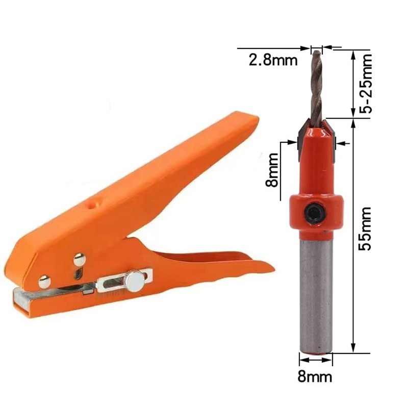 Anlayliay Edge Banding Punching Pliers Punching Tool Countersink Drill Bit