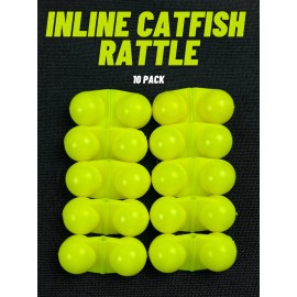 CatfishRattles In-Line Catfish Striper Line Rattles 10Pk Fishing Lure Tackle Catfishing - Chartreuse