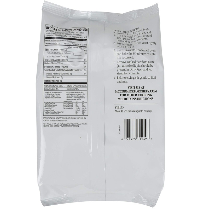 Zatarain's Reduced Sodium Dirty Rice Mix, 40 oz - One