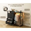 KKL Dresser for Bedroom with Clothes Hanging Rack, Reversible Bedroom