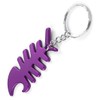 Komonee Fish Bone Purple Bottle Opener Key Chain Metal Dead