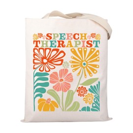 TOBGBE Speech Therapist Tote Bag Speech Language Pathologist Gift Wild Flowers Therapy Bag SLP Merch SLP Teacher Appreciation Gifts (Speech Therapy Tote Bag)