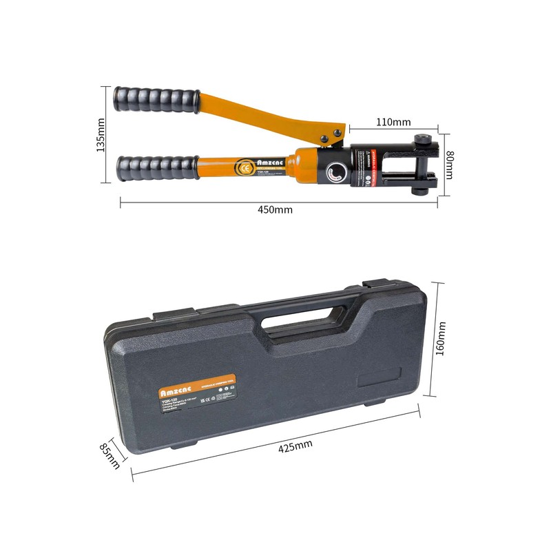 AMZCNC Hydraulic Crimping Tool - 12T Crimping Force, 9 Pairs
