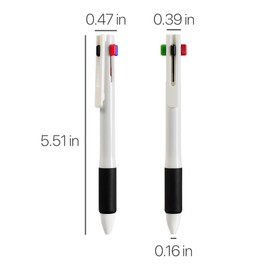 Cambond 4-in-1 Multicolor Pen 1.0mm - 4-Color Retractable Ballpoint Pens Nurse Pens for Office School Supplies Students Gift, 5 Pack(White)
