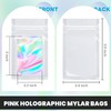 YunKo 100 Pack Holographic Mylar Bags for Food Storage Resealable