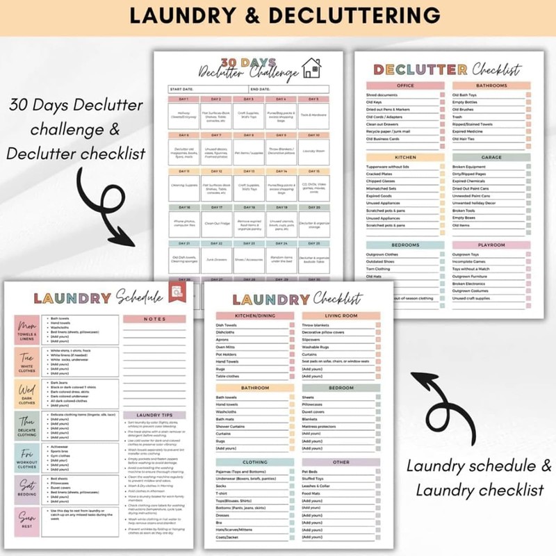 ADHD Cleaning Planner Cleaning Schedule and List Organiser Daily Weekly