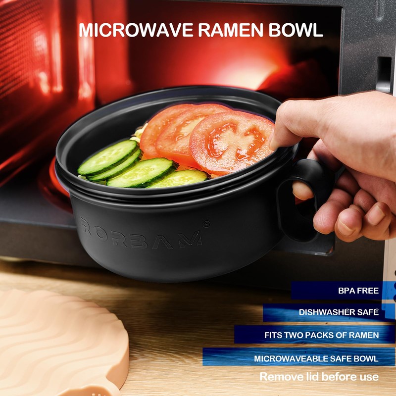 Ramen Cooker,Microwave Ramen Bowl,Noodle Bowl 48 oz,College Dorm Room Essentials