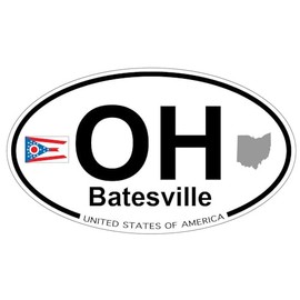 US Decal, Inc. Batesville, Ohio Oval Sticker with State Flag