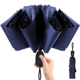 Compact Umbrella Windproof Strong - Automatic Windproof Inverted Umbrellas, Durable and Portable for Easy Carrying for Men and Women