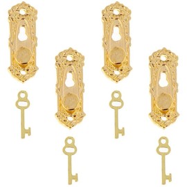 Gold 1/12 Miniature Door Knob Lock and Key Dollhouse Decoration Accessories，Dollhouse Accessories，Dollhouse Décor