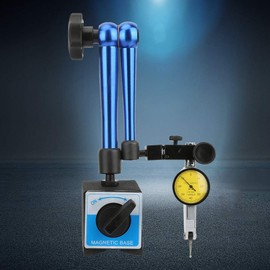 Wandisy Digital Dial Indicator, Clockwise Tools with Dial Test Indicator Gauge Electronic Digital Dial Indicator Gage Gauge and Magnetic Base Conversion Auto Off Featured Measuring Tool(Blue)