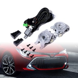 AMOPA Compatible with 2019 2020 2021 2022 2023 2024 Lexus NX250 NX350 RX350H Toyota Corolla C-HR HIGHLANDER PRIUS RAV4 Hatchback LED Fog Lights w/Switch Kit Left+Right