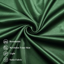 Silk Satin Pillowcase Standard Size, Bright Green Silky Soft Cooling Satin-Silk Pillow Cases for Hair and Skin with Envelope Closure, Gift for Women Men, 2 Pack (20x26, Bright Green)