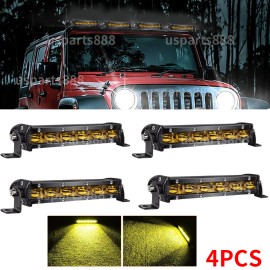 usparts888 4x 7Inch 20000W LED Work Light Bar Flood Spot Pods Offroad Fog Driving ATV Truck