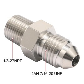 Podavelle 4AN Male Flare to 1/8 NPT Pipe Male Stainless Steel Straight Fitting Adapter Union Connector