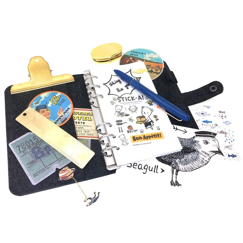 A6/A5, 6 Holes, Felt Cover, Round, Ring Binder, Loose Leaf