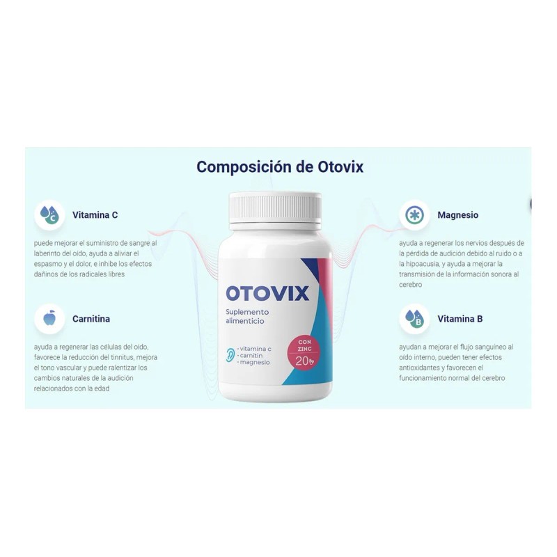 Suplemento Otovix Para El Sistema Auditivo,carnitina 20c Sabor Sin Sabor