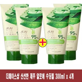 The Face Shop (300ml x 4개)-더페이스샵 신선한 제주 알로에 수딩젤/튜브형 (300ml x 4)-The Face Shop Fresh Jeju Aloe Soothing Gel/Tube Type