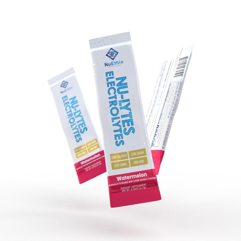 NuEthix Formulations NU-LYTES Electrolytes Hydration Packets, Zero Calories, Zero Sugar,
