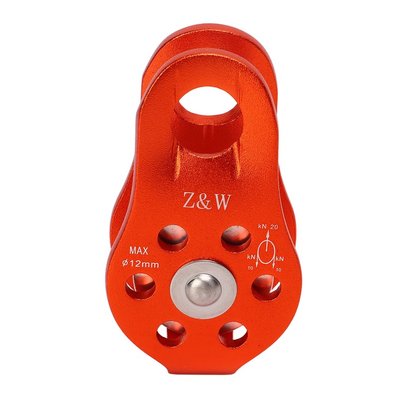 Rock Climbing Pulley Fixed Sideplate Single Sheave Pulley Orange Lift