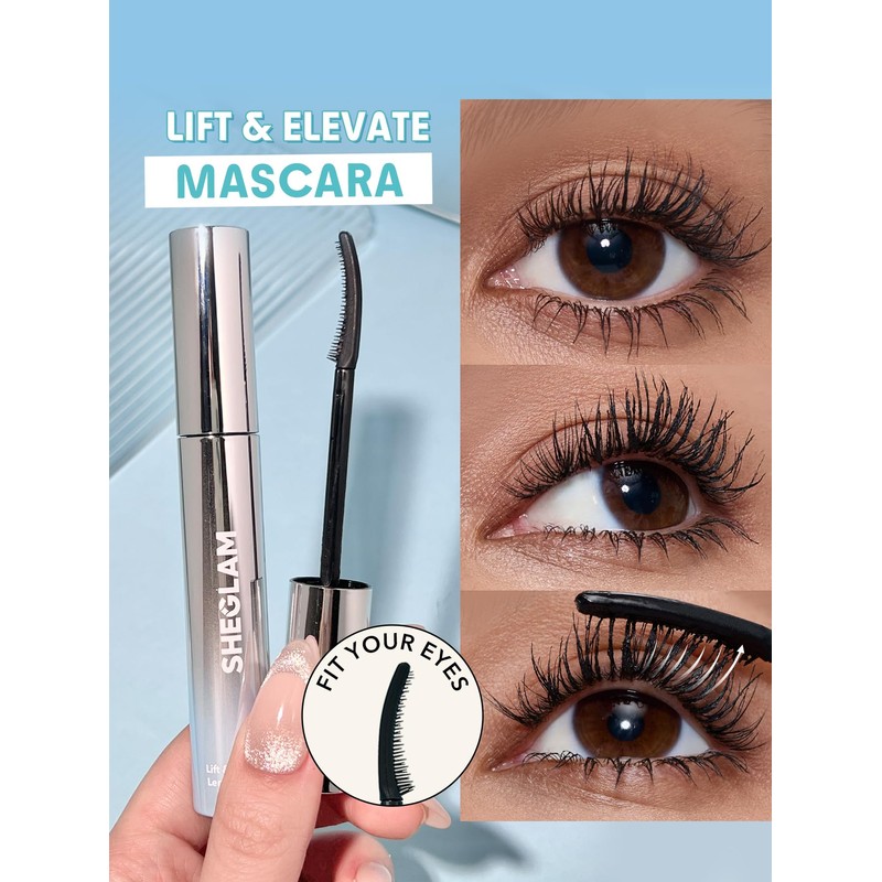 SHEGLAM Lift & Elevate Lengthening Mascara Lengthening Waterproof Mascara,Vegan &