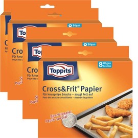 Toppits® Cross & Frit Paper Baking Special Paper Snack Paper 8 Sheets (Pack of 4)