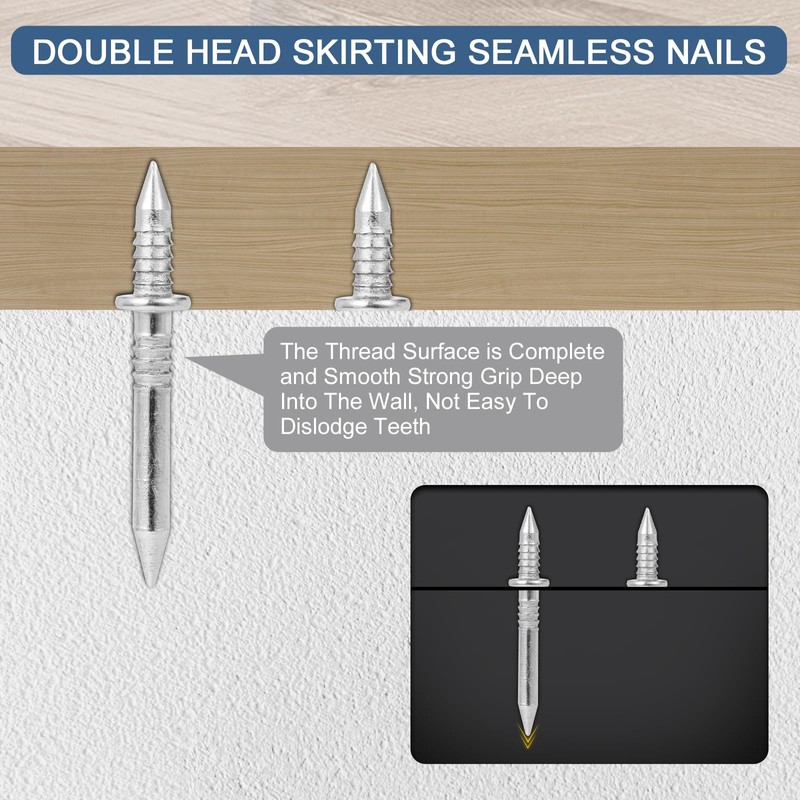 400pcs Hardware Nails Double Head Skirting Nails with 4 Tools