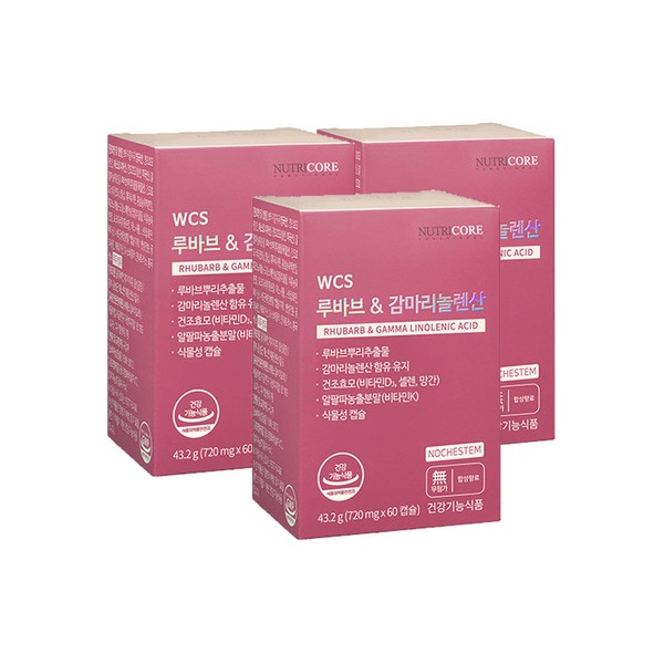 Nutricore WCS Rhubarb &amp; Gamma Linolenic Acid 3 boxes Menopausal