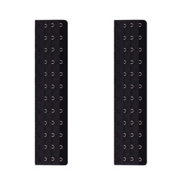 YUPPIE TONE Corset Bra Extender Women's Long-line Bra Back Extender 12 Hook Buckle Adjustable 2pcs, Black