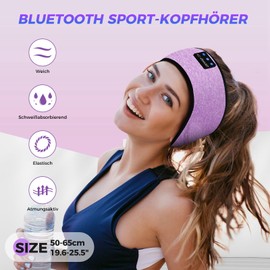 LC-dolida Schlafkopfhörer Bluetooth 5.4, Schlaf Stirnband Kopfhörer Headband Schlafmaske, Sportskopfhörer Musik schlafen Stirnband für Sport Training, Joggen, Yoga, Reisen