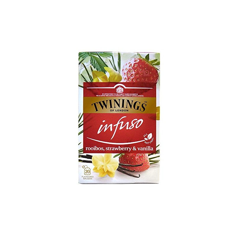 Twinings Infuso Rooibos, Strawberry & Vanilla - Caja con 20